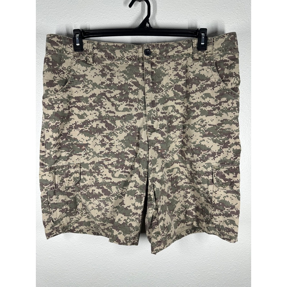 Dickies Cargo Shorts Mens 38 Green Digital Camo Relaxed Fit Ripstop Cotton 6726